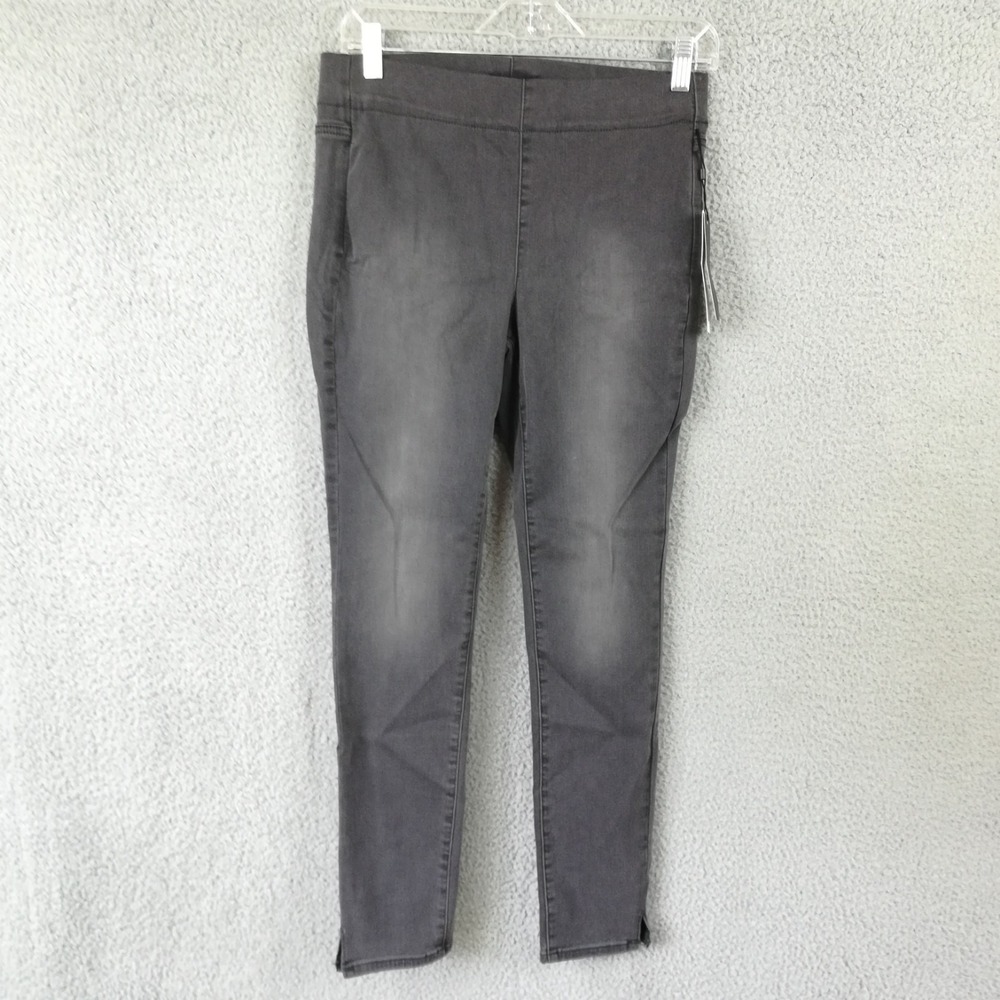 Sculpt-Her NYDJ Womens Jeans Pull On Skinny‎ Black Wash Denim Ankle Slit S New